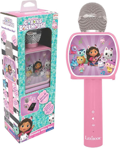 Lexibook Gabby's Dollhouse Microphone sans fil avec haut-parleur, changeur de voix, support de téléphone extensible et option Bluetooth