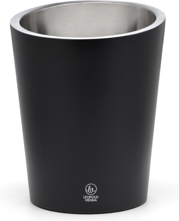 Leopold Vienna - Seau à champagne double paroi en acier inoxydable noir mat