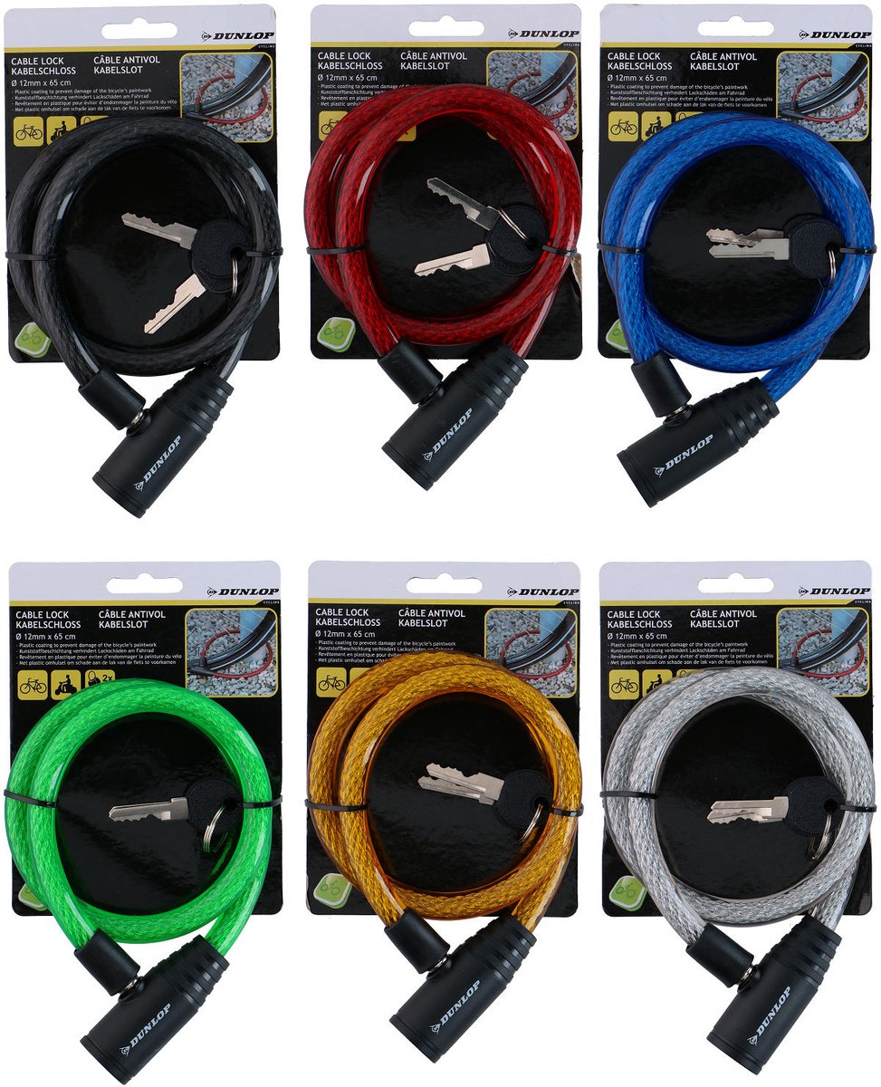 Dunlop câble antivol 12mm 65cm pcs