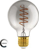 Lampe LED Eglo - E27 - ø 8 cm - G80 - fumée - 2000k - dimmable