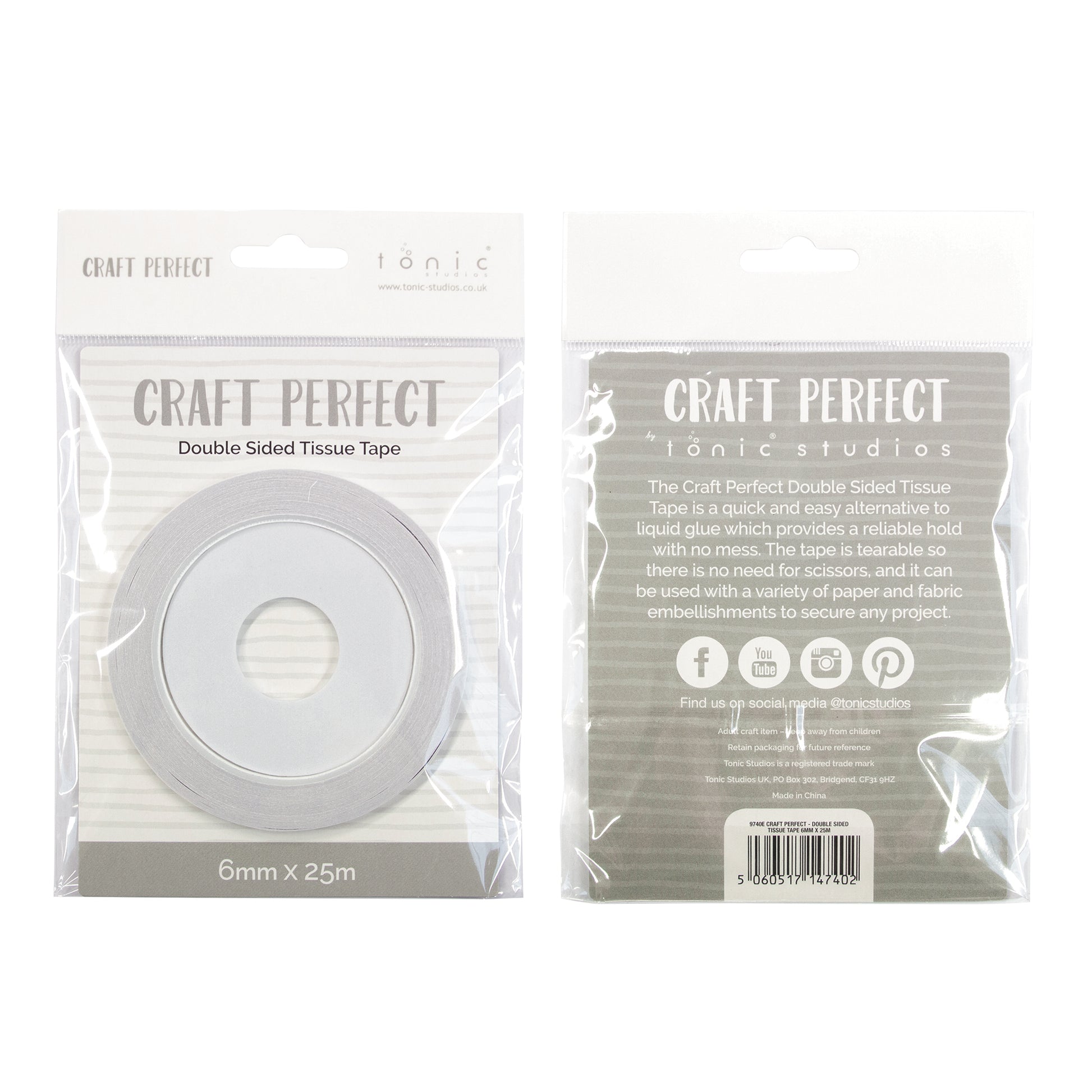 Tonic studios • accessoires ruban adhésif double face tissu 6mm