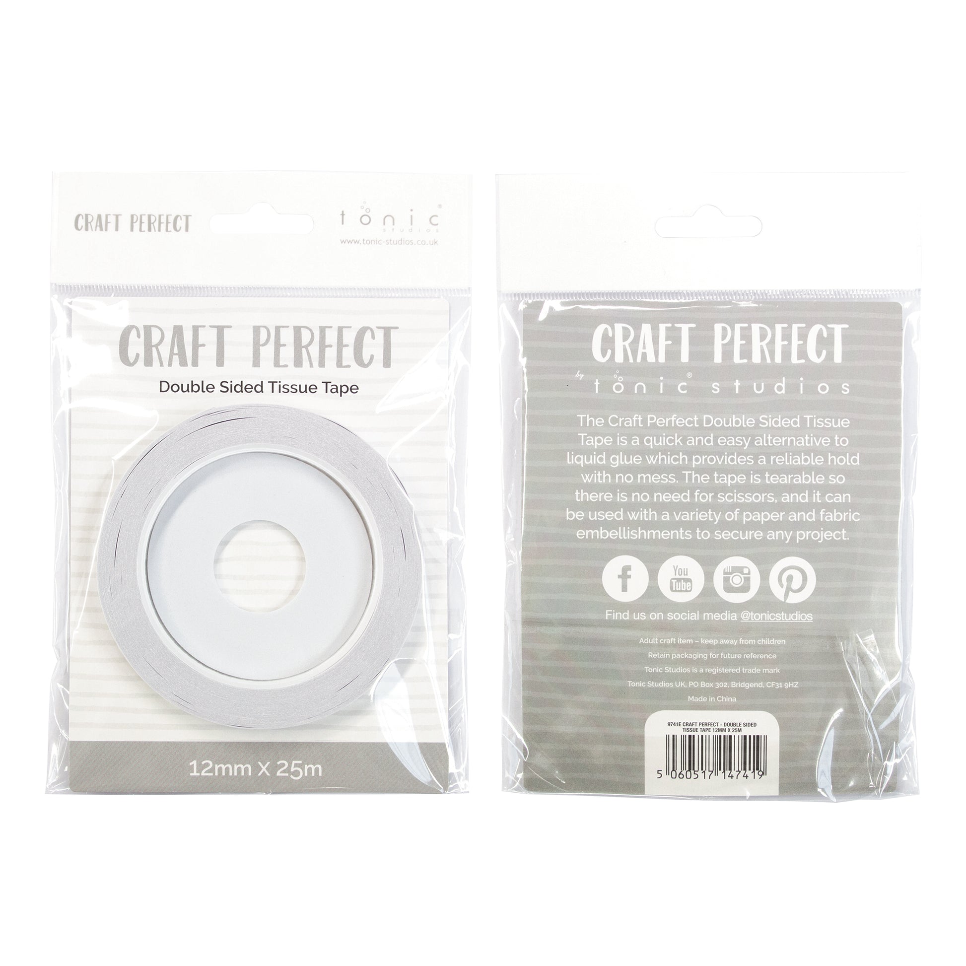 Tonic studios • accessoires ruban adhésif double face tissu 12mm