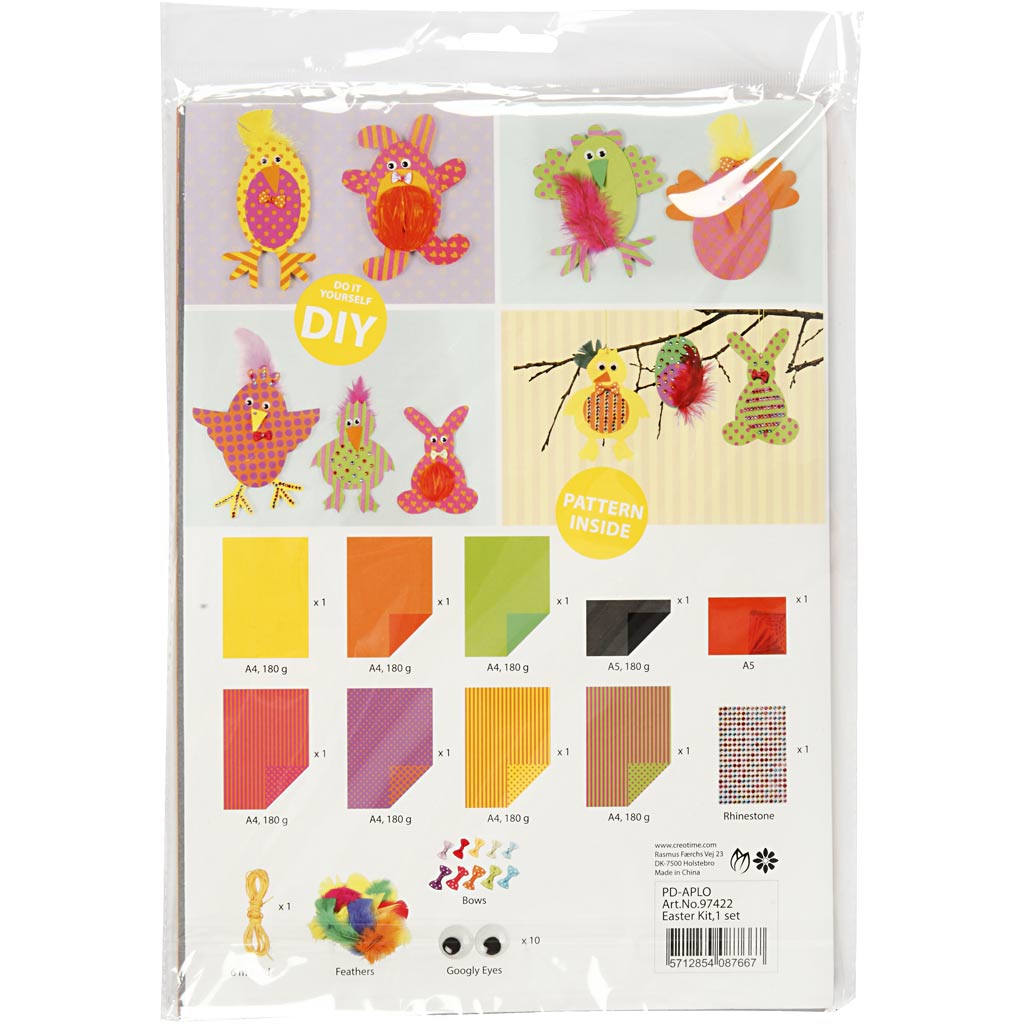 Creativ company paquet de découpe bricolage, couleurs vives, 1 boîte