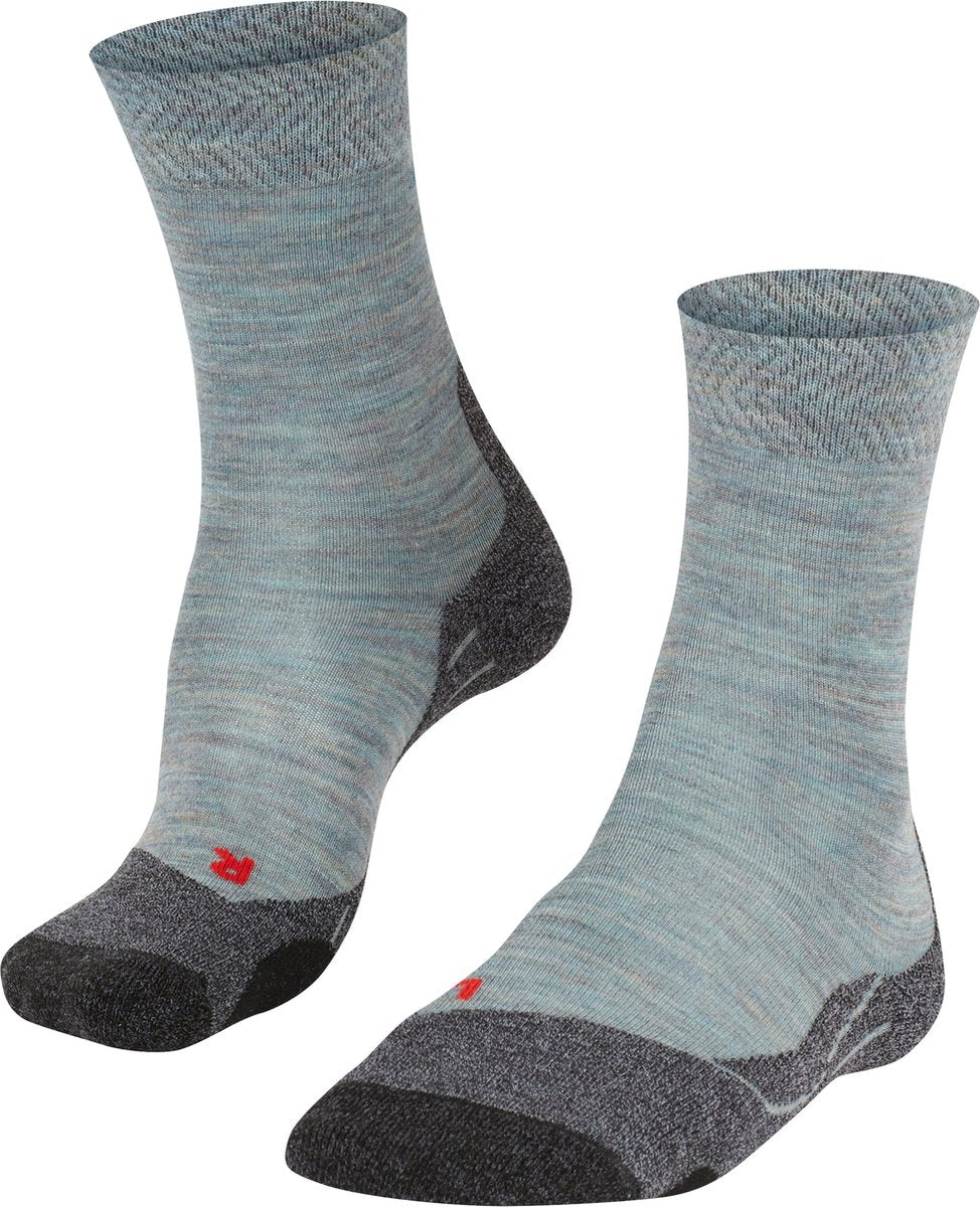Falke tk2 mélange anti-ampoules laine épaisse matériau fonctionnel chaussettes de marche femme bleu - taille 37-38