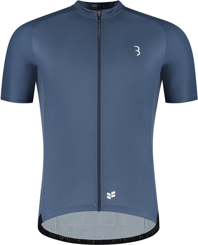 Bbb cycling confortfit r - chemise de cyclisme durable à manches courtes pour hommes - 15-25 °c - chemise respirante VTT et cyclisme - 3 poches arrière - bleu acier