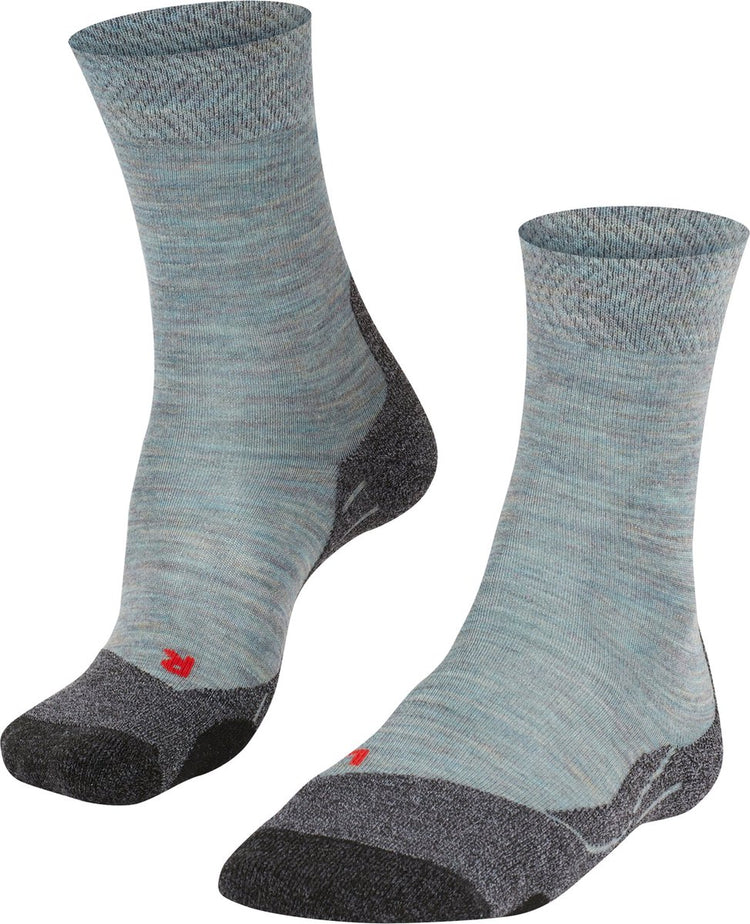 Falke tk2 mélange anti-ampoules laine épaisse matériau fonctionnel chaussettes de marche femme bleu - taille 41-42