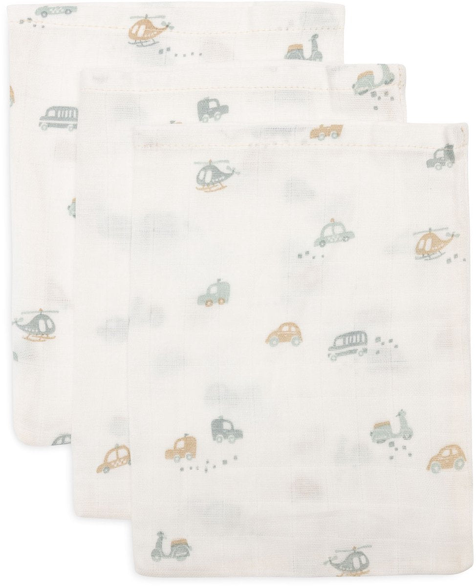 Jollein gant de toilette hydrophile bébé 15x20cm - gant de toilette bébé - en déplacement - 3 pièces