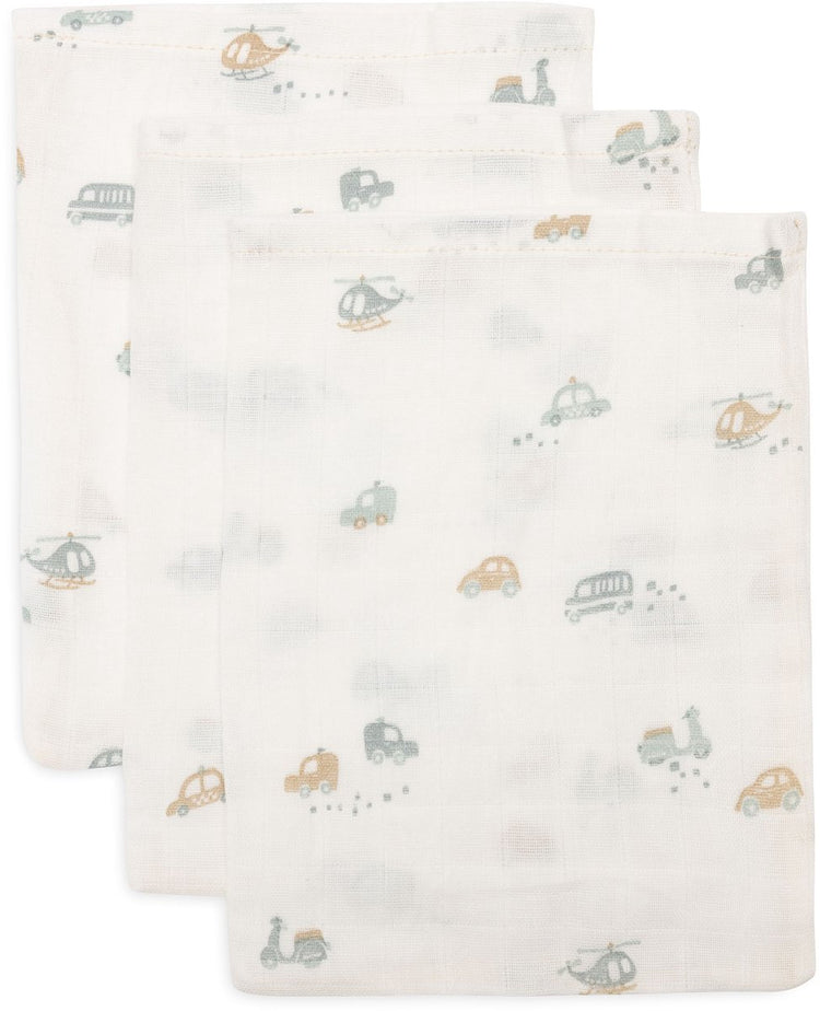 Jollein gant de toilette hydrophile bébé 15x20cm - gant de toilette bébé - en déplacement - 3 pièces