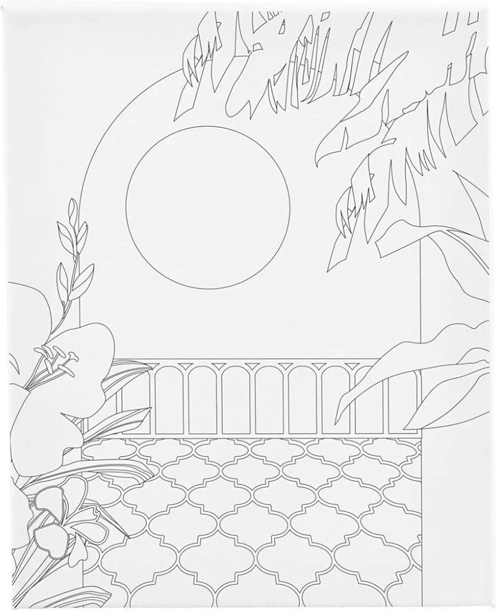 Creativ company toile de peinture avec impression, balcon ensoleillé, d: 1,6 cm, taille 24x30 cm, 360 g, 1 pièce