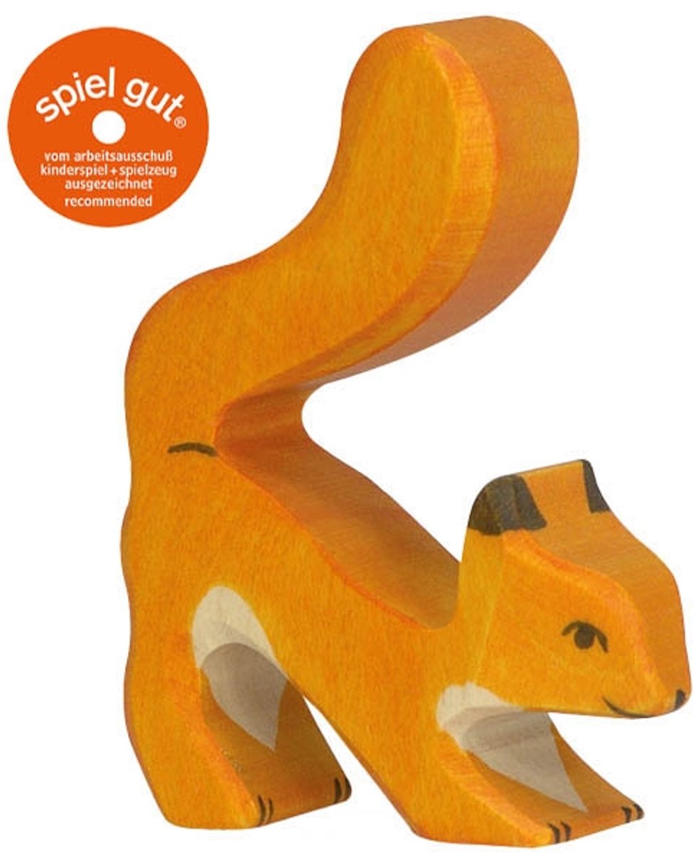 Animaux de la forêt Holztiger - écureuil orange - 6x2x7cm - figurine en bois - fait main