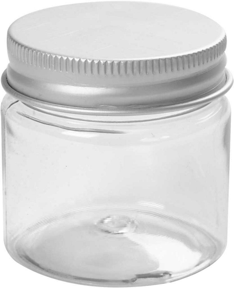 Pot Creativ company avec bouchon à vis, h : 45 mm, d 44 mm, 50 ml, 10 pièces 1 boîte
