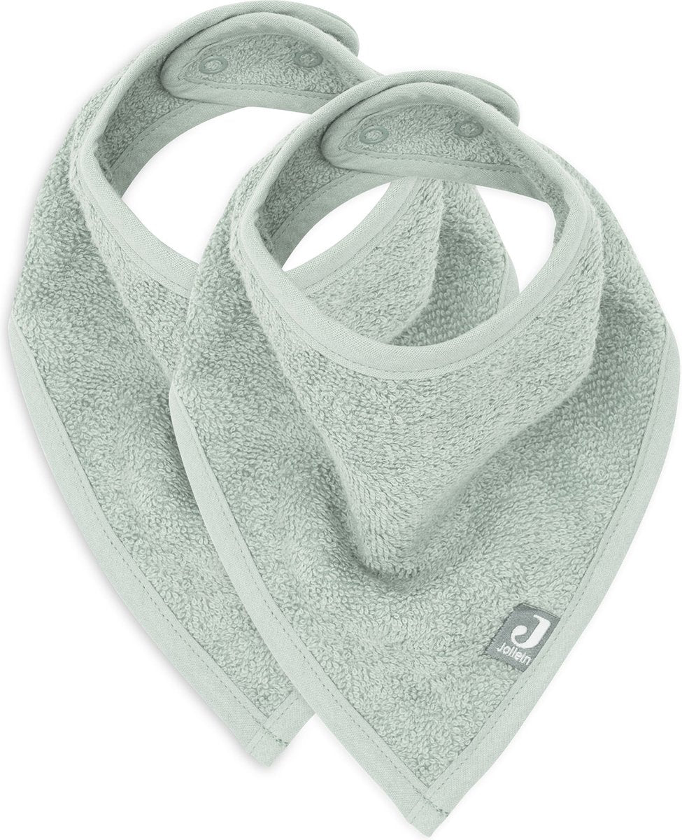 Jollein bavoir bandana vert cendré (pack de 2)