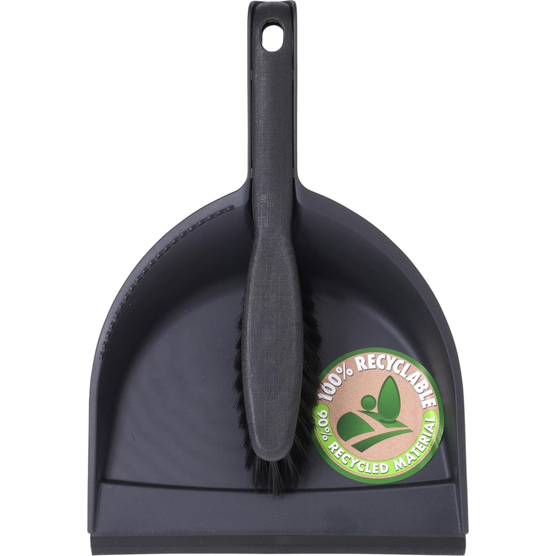 Pelle et brosse en plastique noir
