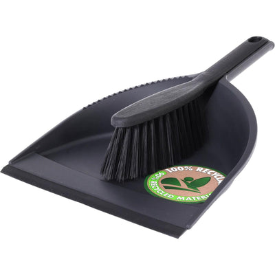 Pelle et brosse en plastique noir