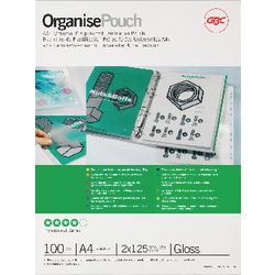 Pochettes de plastification gbc a4 2x125 (250) microns brillant 100 pièces