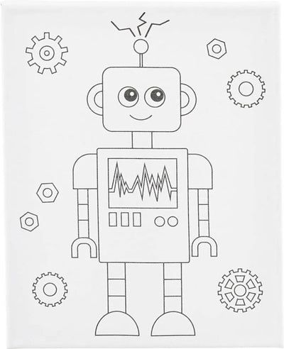 Creativ company toile de peinture avec impression, robot, d: 1,6 cm, taille 24x30 cm, 360 g, 1 pièce