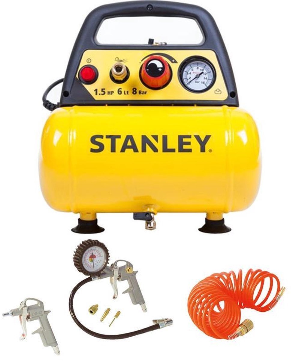 Compresseur Stanley dn200 8 6 – avec jeu d'accessoires de 6 pièces