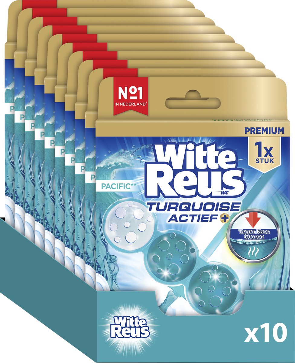 Bloc de toilette géant blanc bloc de toilette turquoise actif océan 50g - blocs de toilette - pack économique - 10 pièces