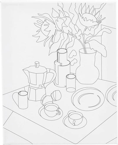 Creativ company toile à peindre avec impression, table de petit déjeuner, d: 1,6 cm, dimensions 24x30 cm, 360 gr, 1 pièce