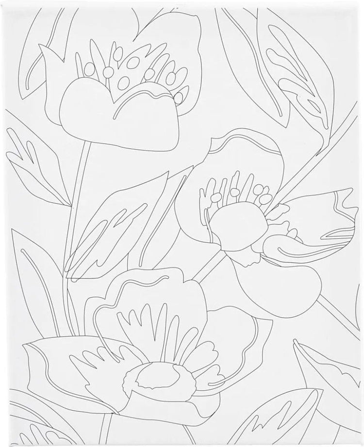 Creativ company toile de peinture avec impression, coquelicots, d: 1,6 cm, taille 24x30 cm, 360 g, 1 pièce