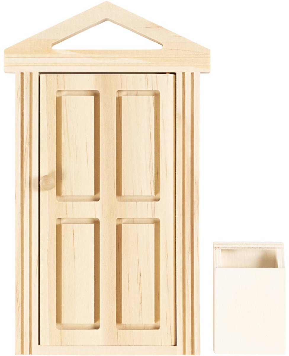 Mini de portes et boîte à lettres Creativ Company en bois.