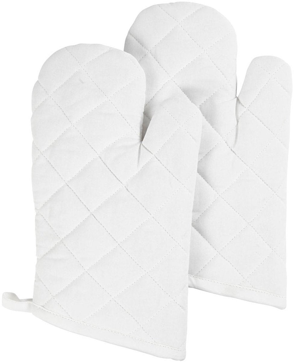 Gant de cuisine Creativ company, taille 18x28 cm, 145 gr, blanc, 2 pièces 1 boîte