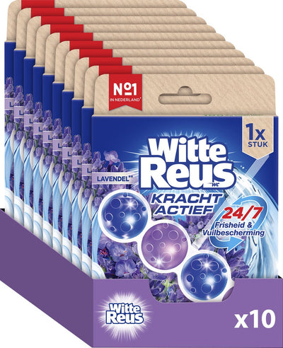 Bloc sanitaire blanc géant à la lavande active 50 g - blocs sanitaires - pack économique - 10 pièces