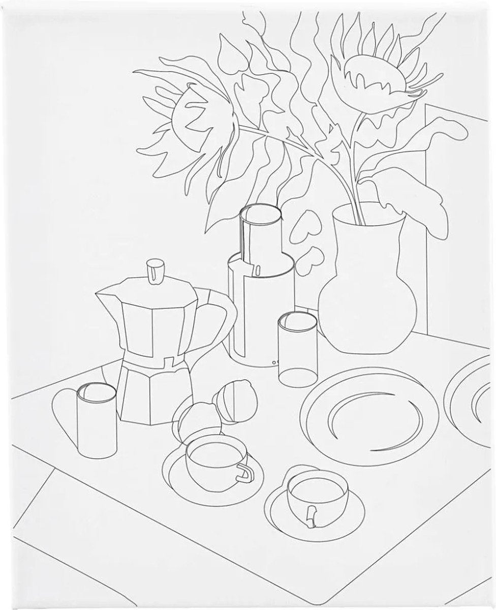 Creativ company toile à peindre avec impression, table de petit déjeuner, d: 1,6 cm, dimensions 24x30 cm, 360 gr, 1 pièce