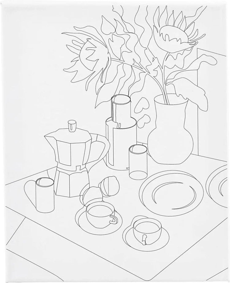 Creativ company toile à peindre avec impression, table de petit déjeuner, d: 1,6 cm, dimensions 24x30 cm, 360 gr, 1 pièce