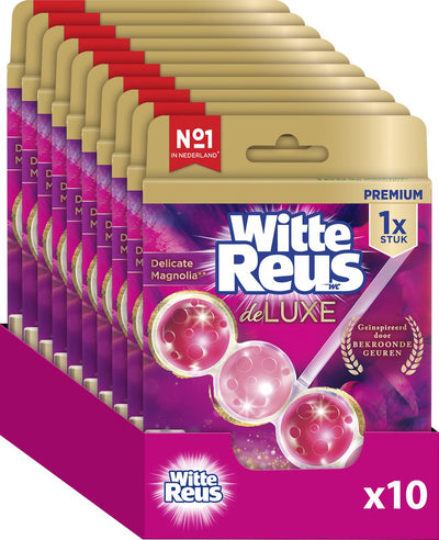 Bloc de toilette géant blanc de luxe délicat magnolia 50g - blocs de toilette - pack économique - 10 pièces