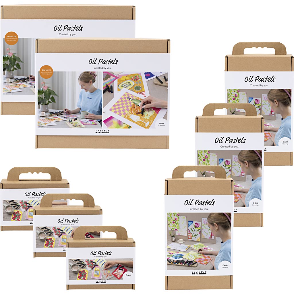Pack de présentation de l'entreprise Creativ, pastels à l'huile, 8 boîtes 1 boîte