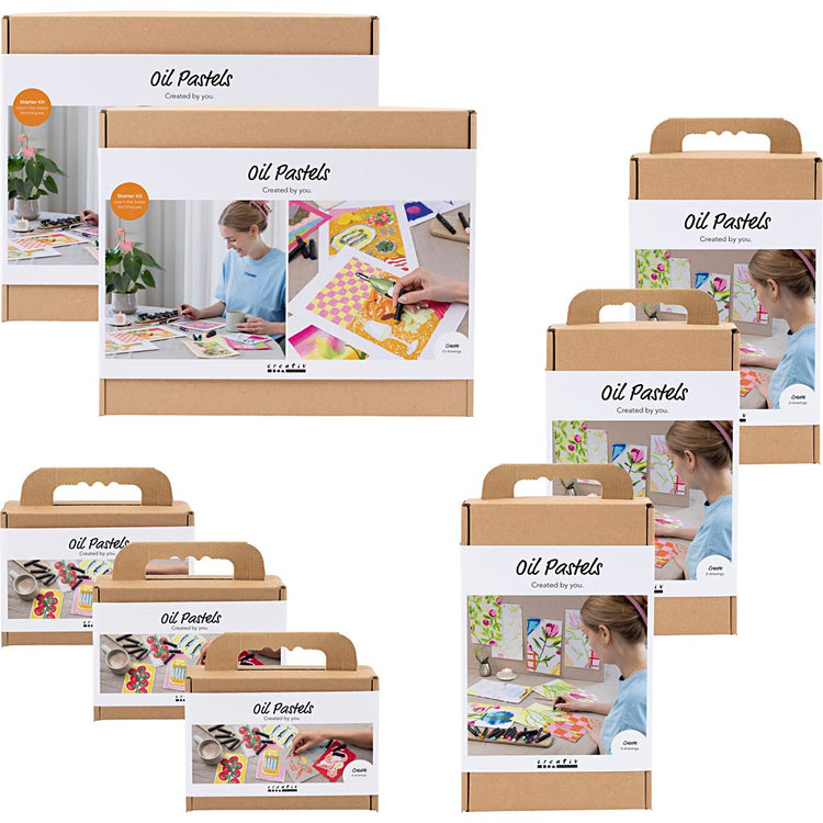 Pack de présentation de l'entreprise Creativ, pastels à l'huile, 8 boîtes 1 boîte