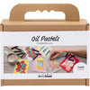 Creativ company mini hobby set pastel à l'huile, gris, blanc, 1 boîte