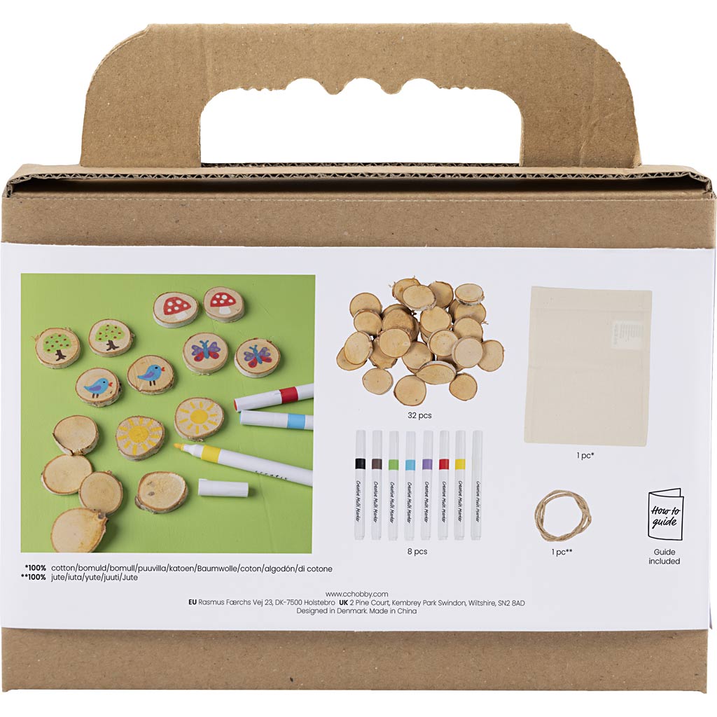Creativ company mini hobby set dessin, jeu de mémoire et trois à la suite, différentes couleurs, 1 boîte