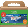 Creativ company mini hobby set peinture, avion, harmonie bleu vert, 1 boîte
