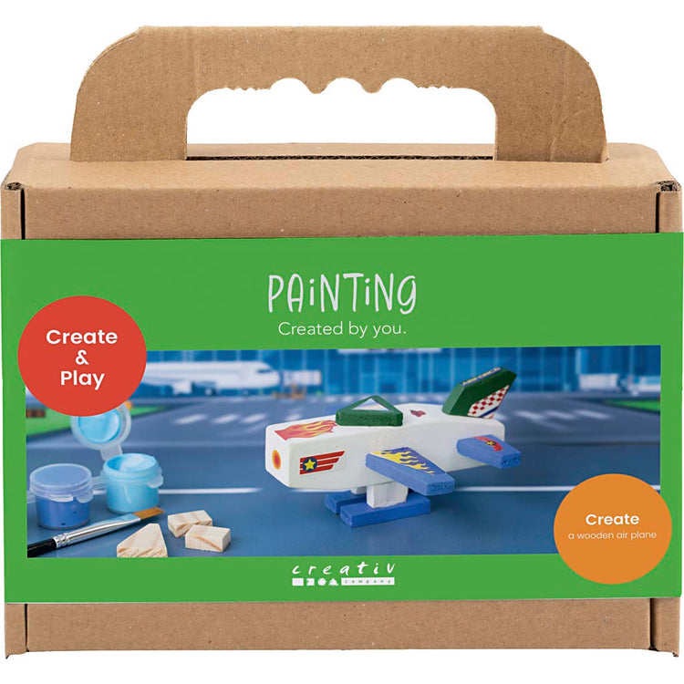 Creativ company mini hobby set peinture, avion, harmonie bleu vert, 1 boîte