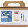 Creativ company mini hobby set peinture, avion, harmonie bleu vert, 1 boîte