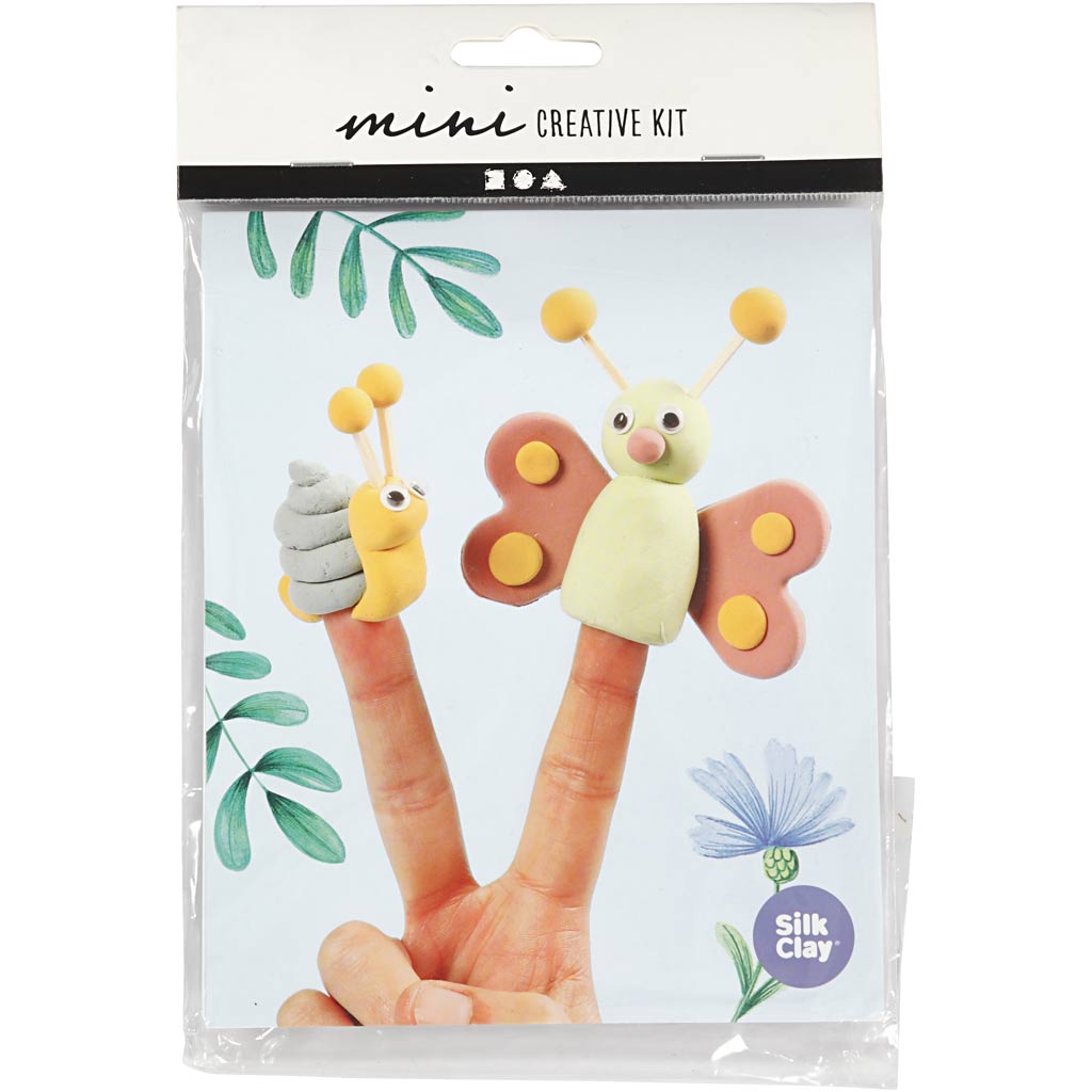 Mini kit créatif en pâte à soie, marionnettes à doigts, 1 boîte