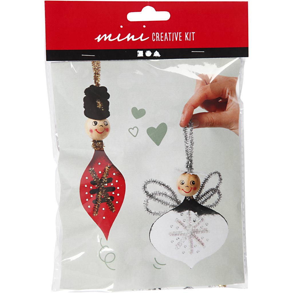 Creativ company mini kit créatif, figurines découpées pour réaliser des décorations suspendues, 1 set