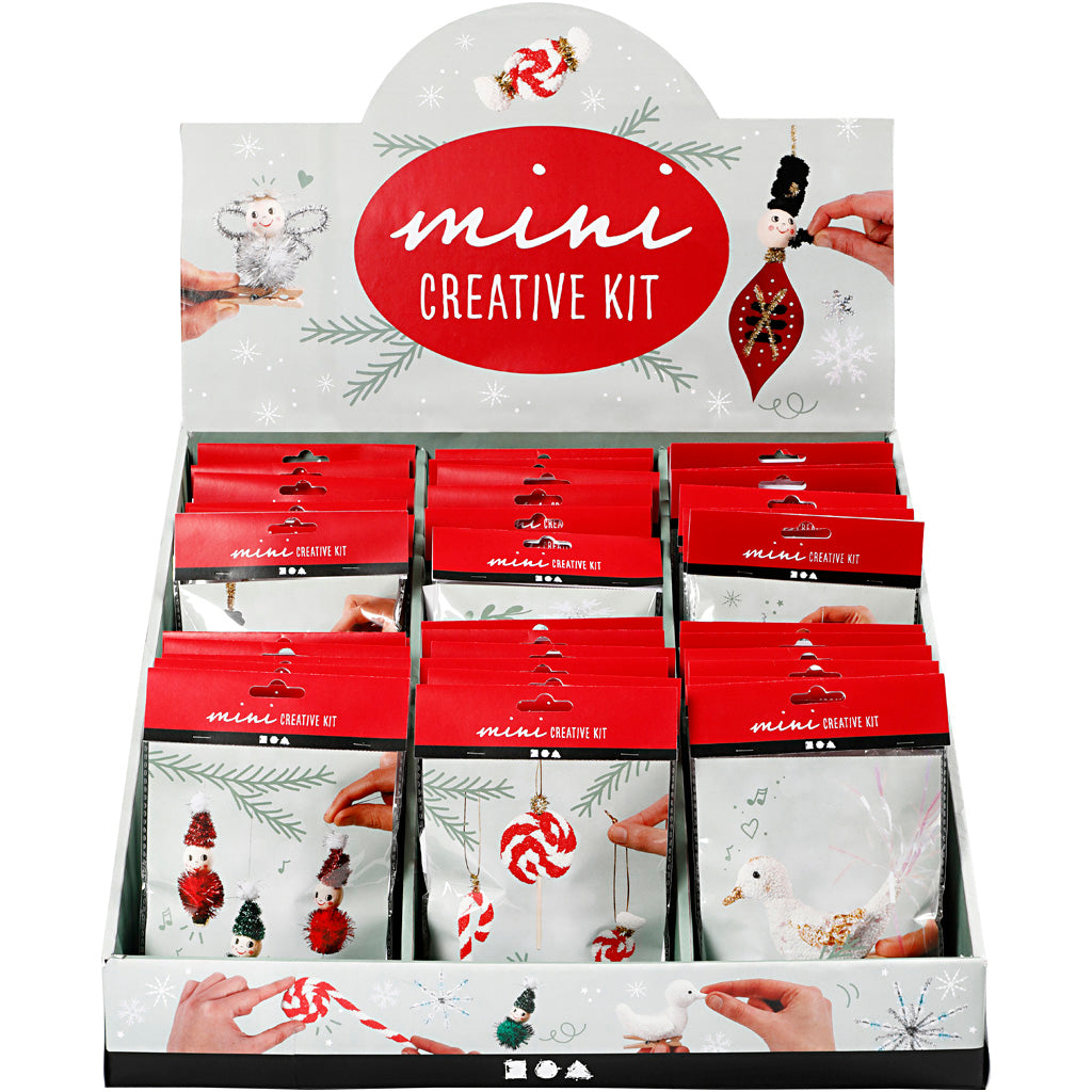 Présentoir de table Creativ company avec mini kits créatifs, h : 539 mm, l : 460 mm, 42 unités. 1 boîte