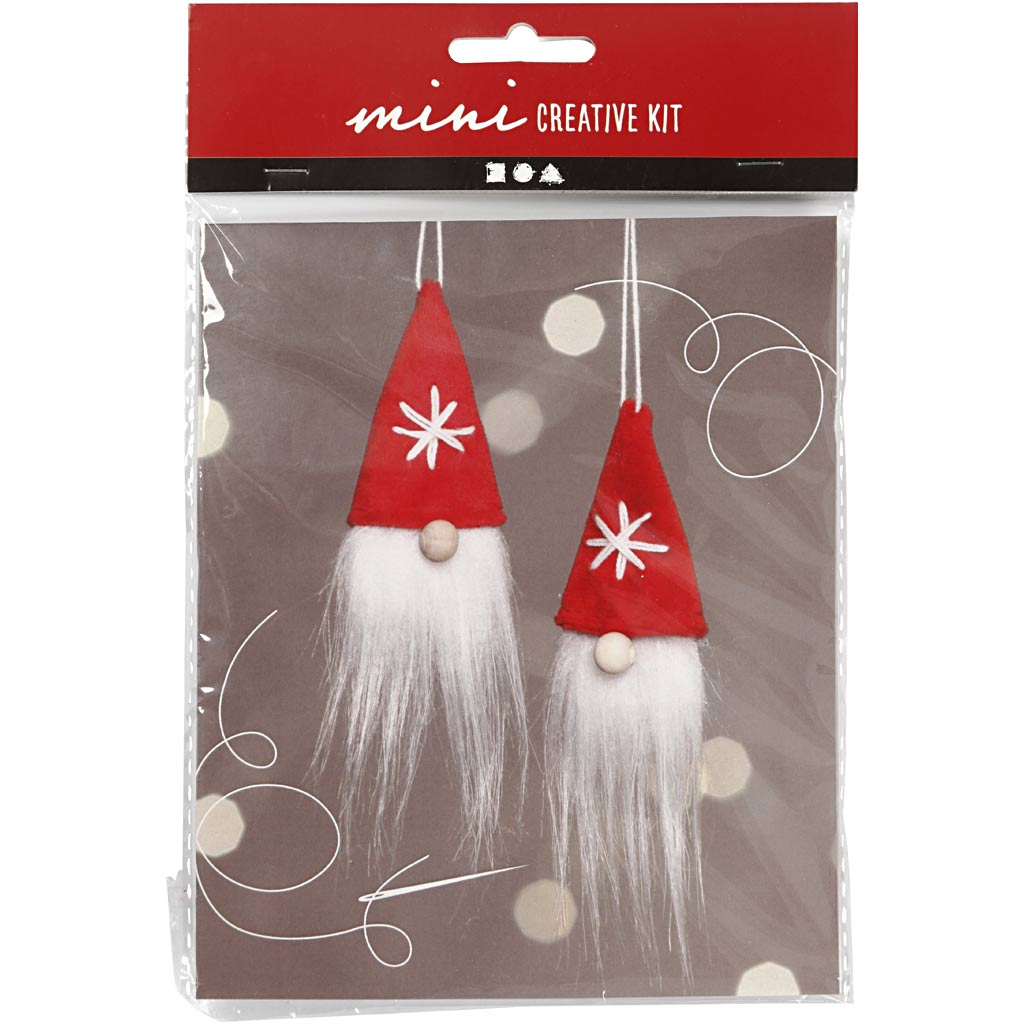 Creativ company mini kit créatif, nain de Noël à suspendre, h: 11 cm, 1 boîte