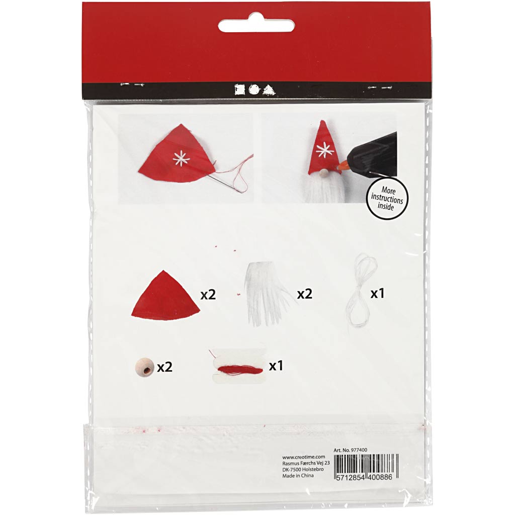Creativ company mini kit créatif, nain de Noël à suspendre, h: 11 cm, 1 boîte