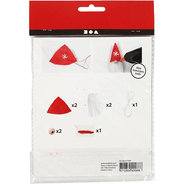 Creativ company mini kit créatif, nain de Noël à suspendre, h: 11 cm, 1 boîte