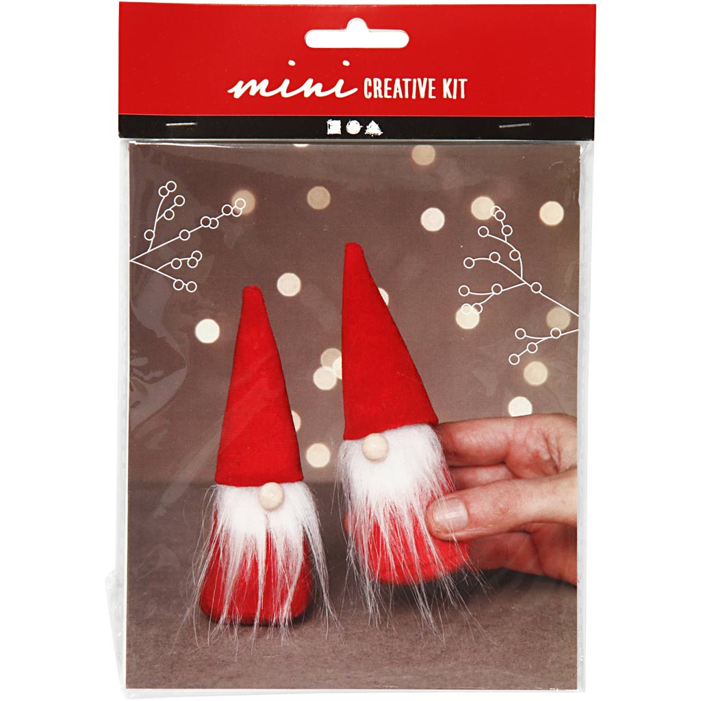 Creativ company mini kit créatif, gnome de Noël, h: 12 cm, rouge, 1 boîte