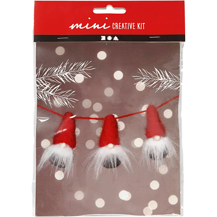 Creativ company mini kit créatif, lutin de Noël sur corde, h: 6 cm, 1 boîte