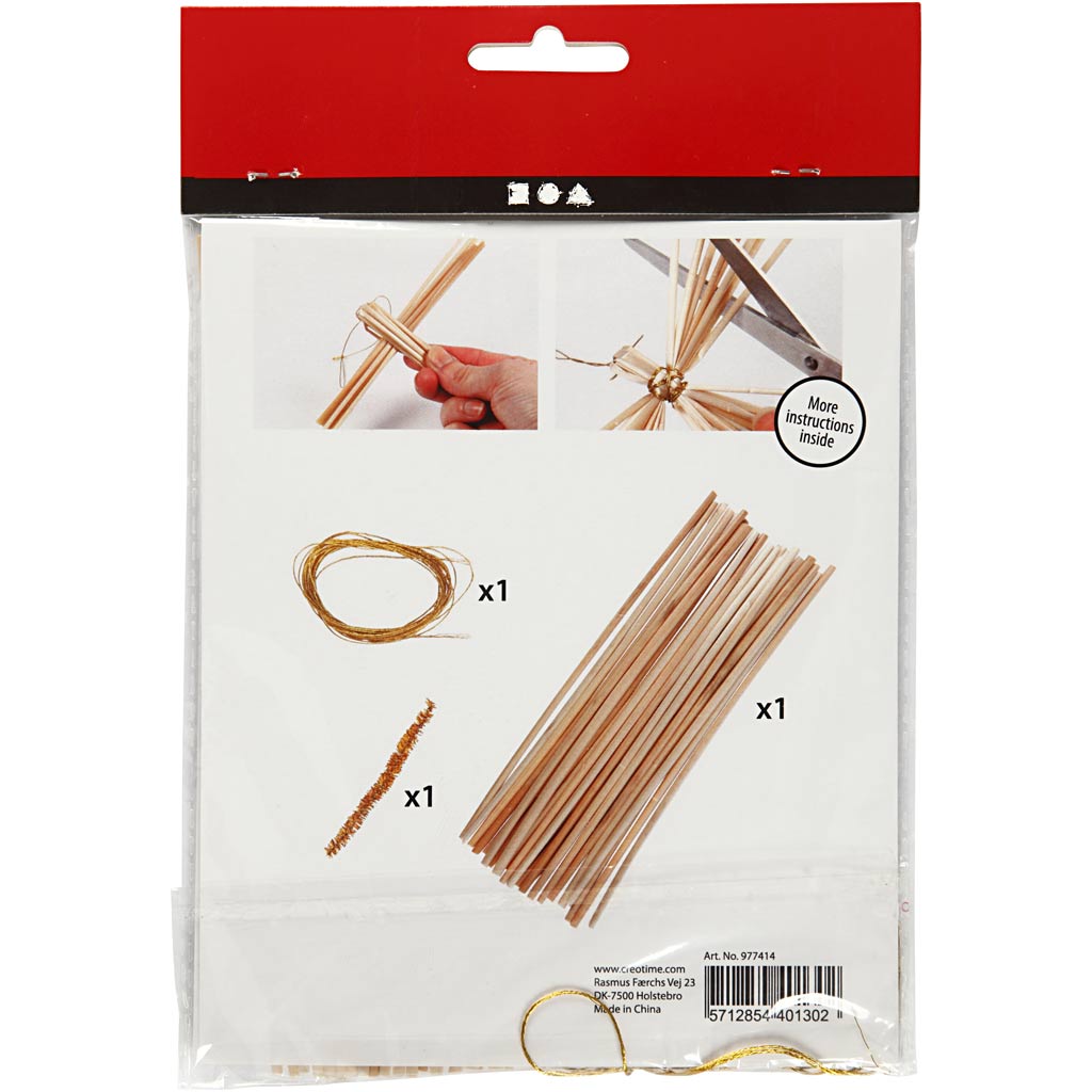 Creativ company mini kit créatif, ange en paille, h: 8 cm, 1 boîte