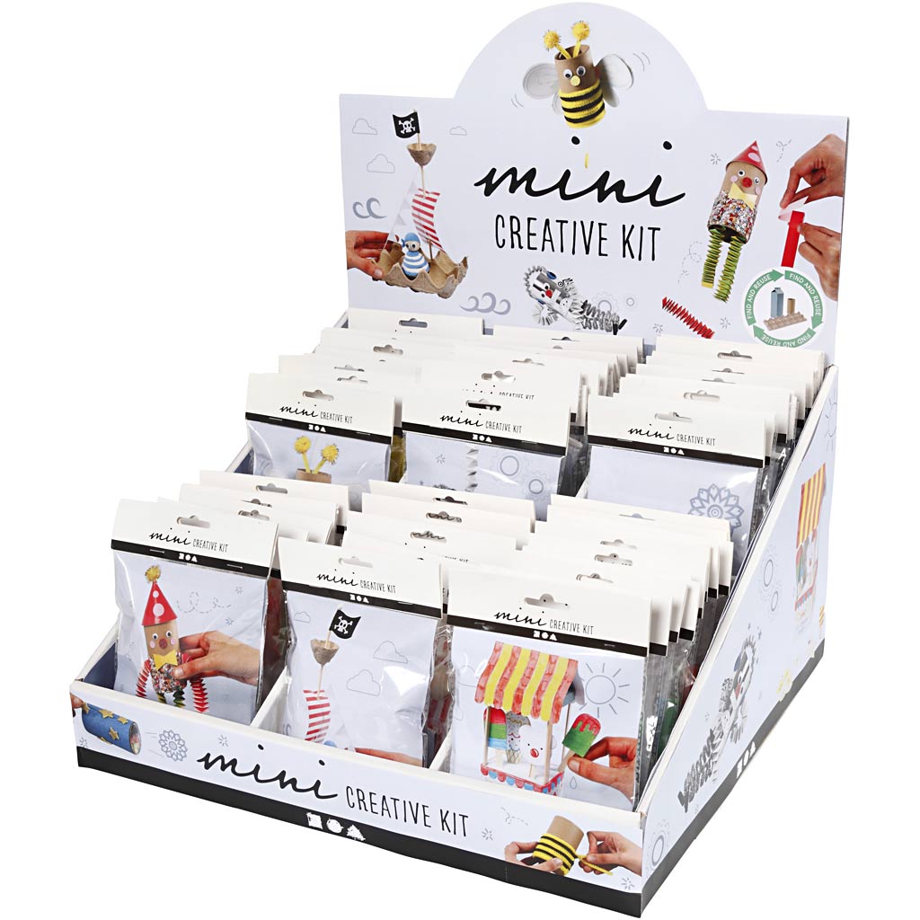 Présentoir d'entreprise Creativ avec mini kits créatifs, 60 sets 1 boîte