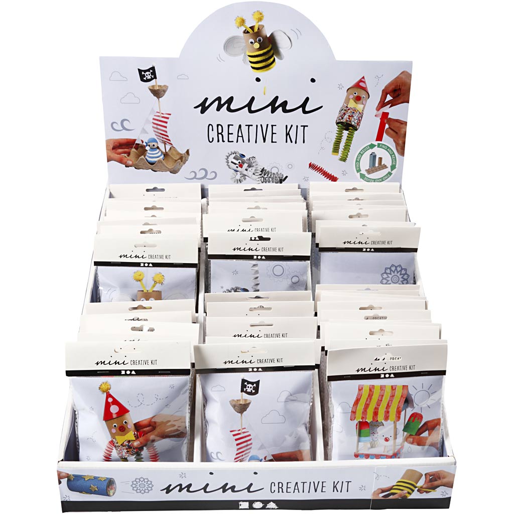 Présentoir d'entreprise Creativ avec mini kits créatifs, 60 sets 1 boîte