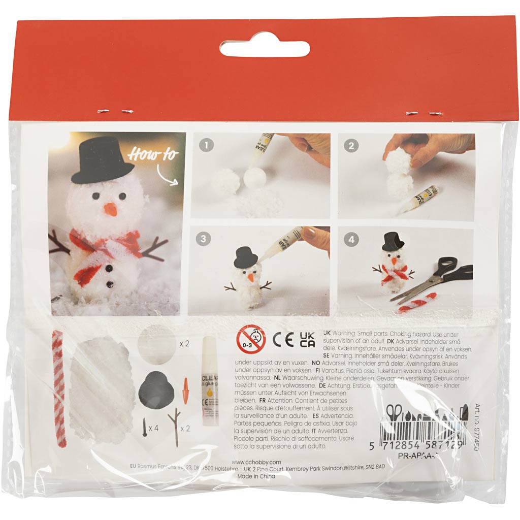 Creativ company mini hobby set porte gnome, bonhomme de neige, 1 boîte