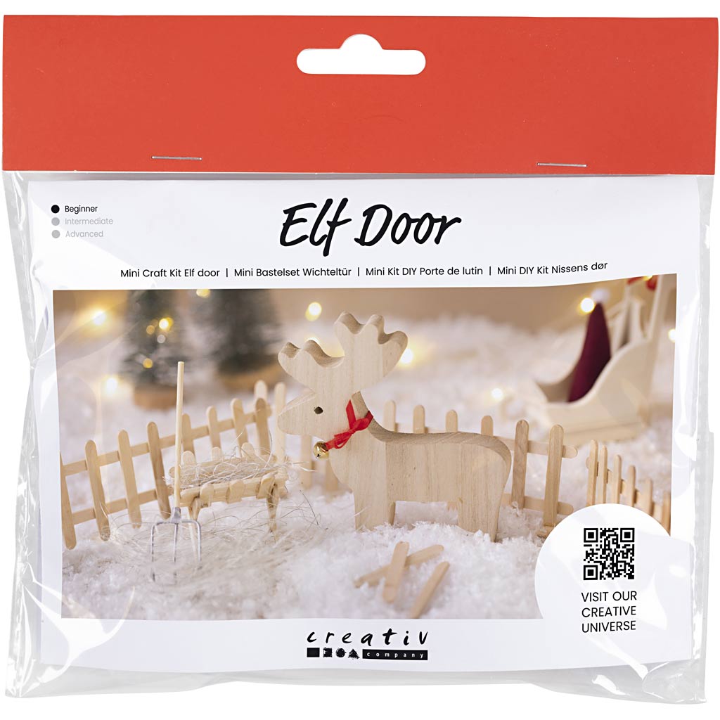 Creativ company mini hobby set porte gnome, renne, 1 boîte